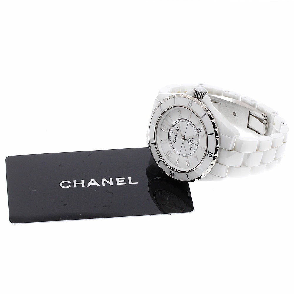CHANEL H2981 J12 White Ceramic Automatic Men's Watch with Warranty Card