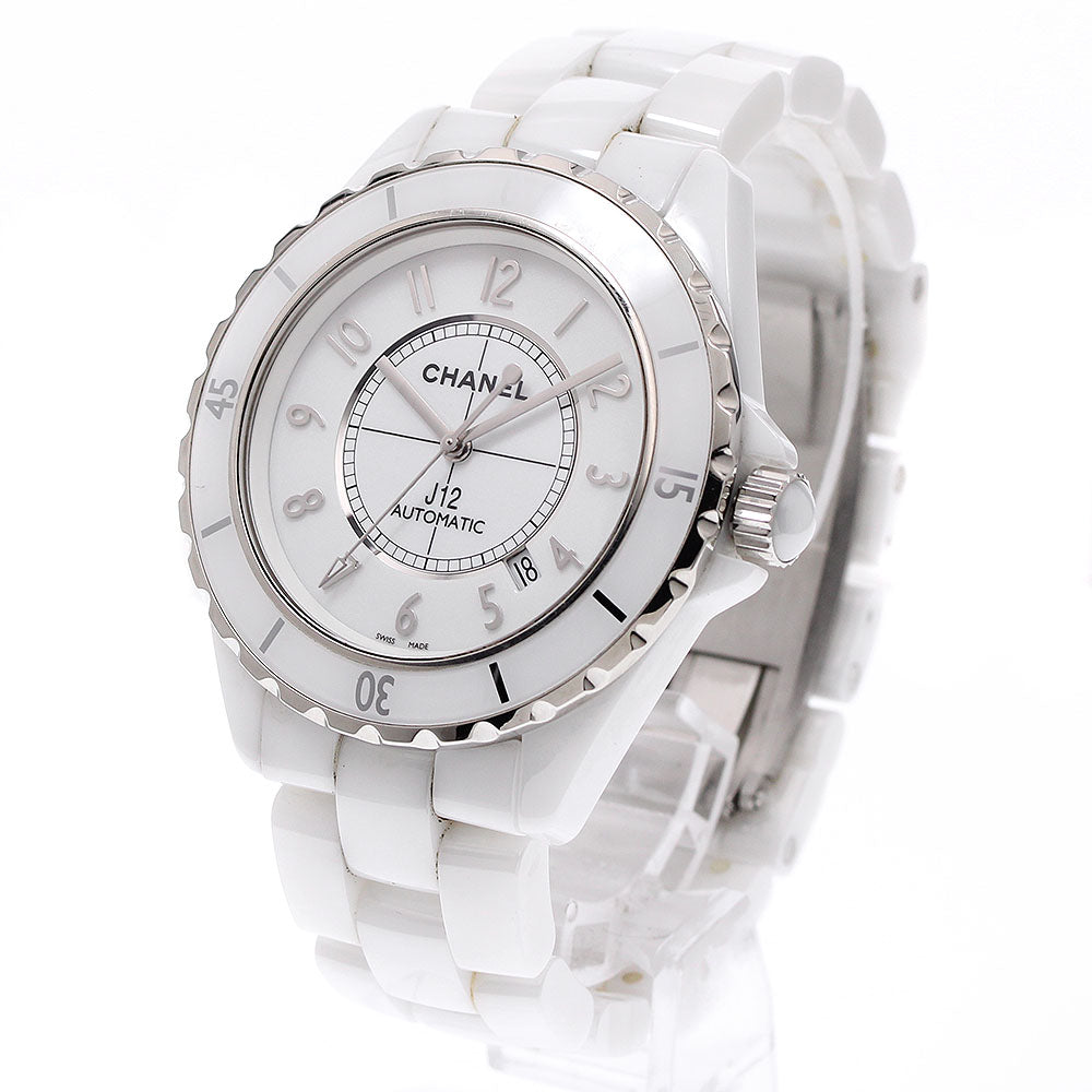 CHANEL H2981 J12 White Ceramic Automatic Men's Watch with Warranty Card