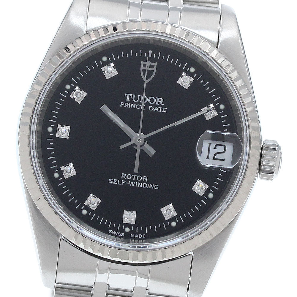 TUDOR 72034 Prince Date 10P Diamond WG Bezel Automatic Boys' Watch