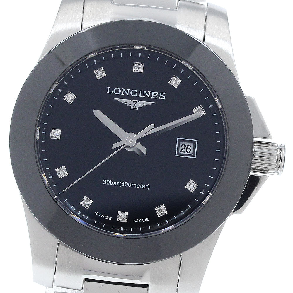 LONGINES L3.257.4 Conquest 11-Diamond Date Quartz Ladies Watch Excellent Condition with Warranty.