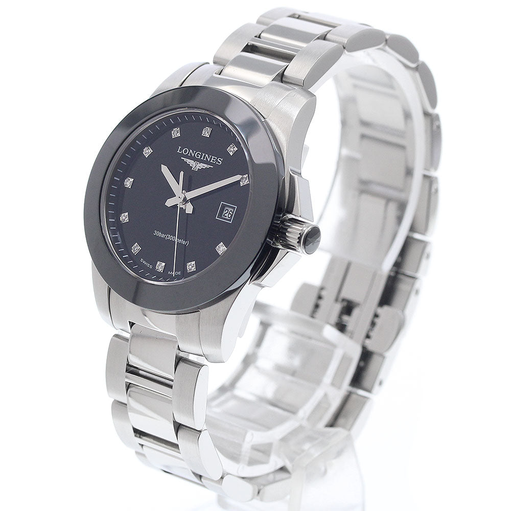 LONGINES L3.257.4 Conquest 11-Diamond Date Quartz Ladies Watch Excellent Condition with Warranty.