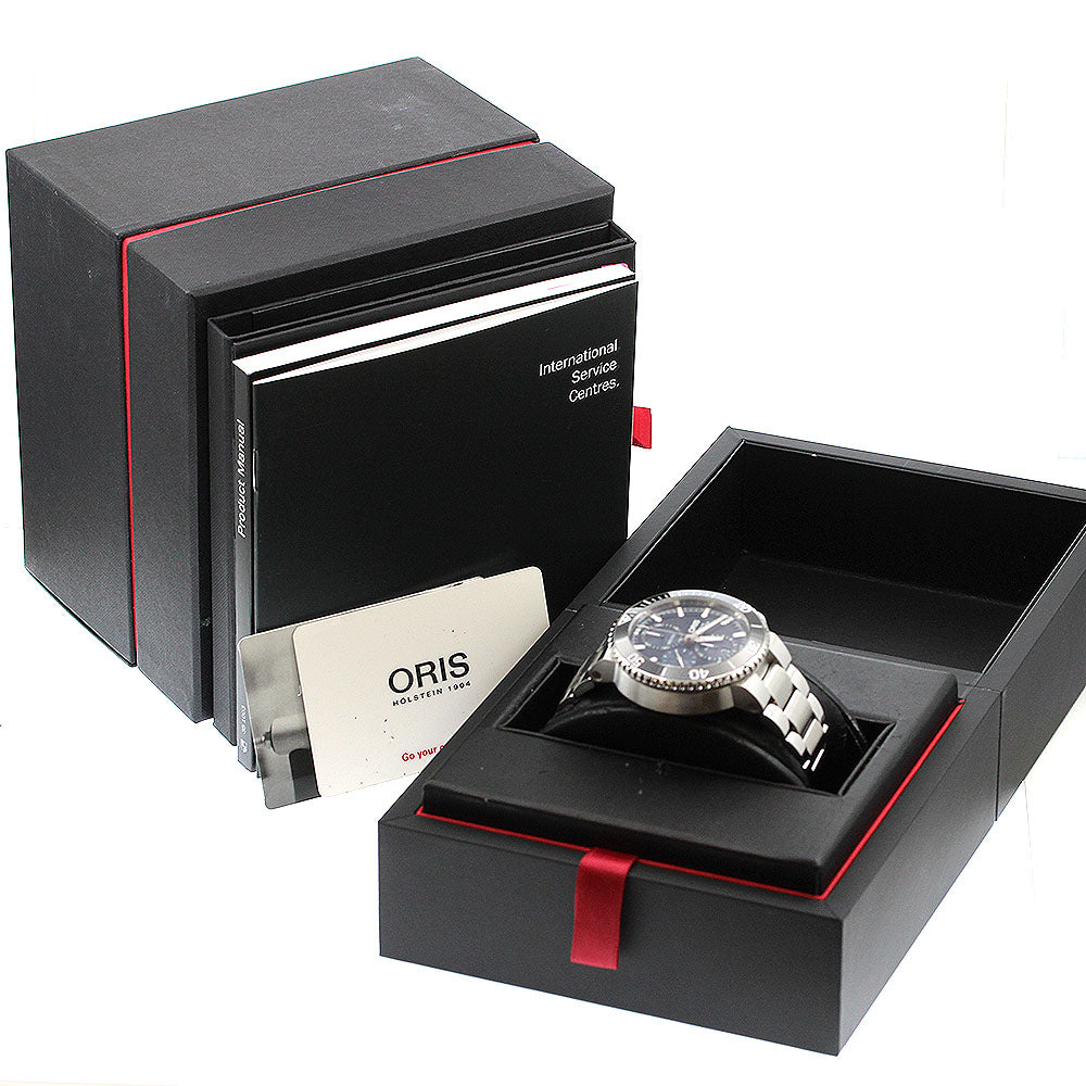 ORIS 01 774 7743 4155 Aquis Chronograph Date Automatic Men's Watch Excellent Condition with Box and Warranty Card