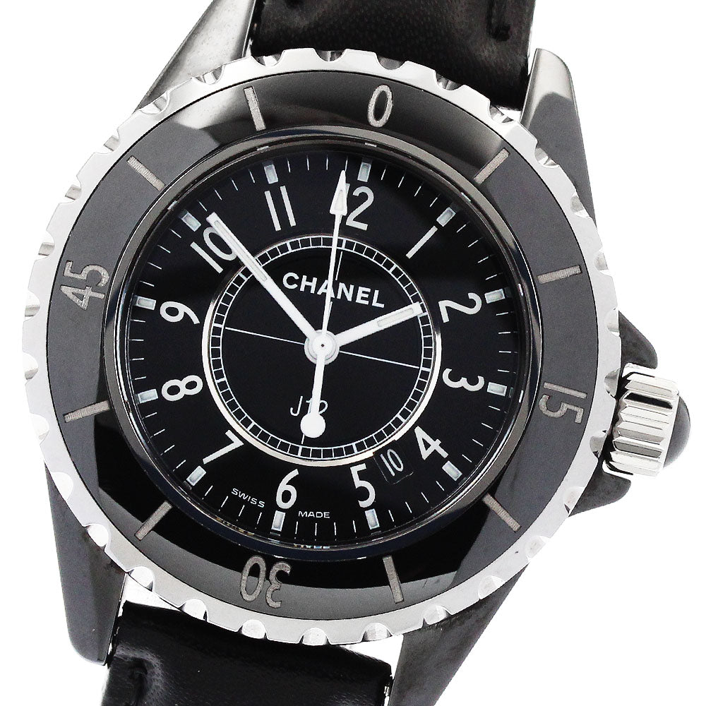 CHANEL H0680 J12 Black Ceramic Date Quartz Ladies Watch (Good Condition)