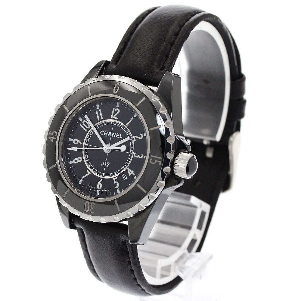 CHANEL H0680 J12 Black Ceramic Date Quartz Ladies Watch (Good Condition)