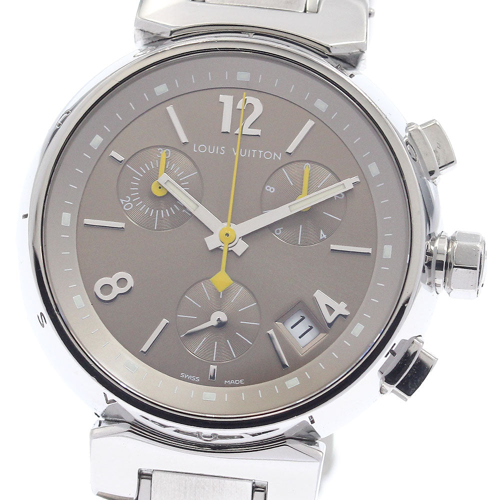 LOUIS VUITTON Q1322 Tambour Chronograph Date Quartz Boys' Watch with Box and Warranty Card
