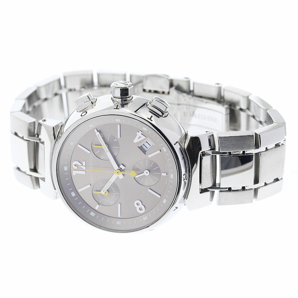 LOUIS VUITTON Q1322 Tambour Chronograph Date Quartz Boys' Watch with Box and Warranty Card