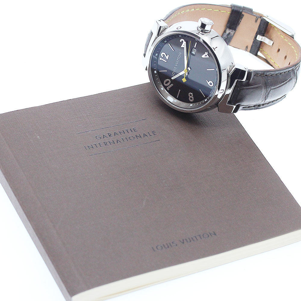 LOUIS VUITTON Q1111 Tambour Date Quartz Men's Watch with Warranty