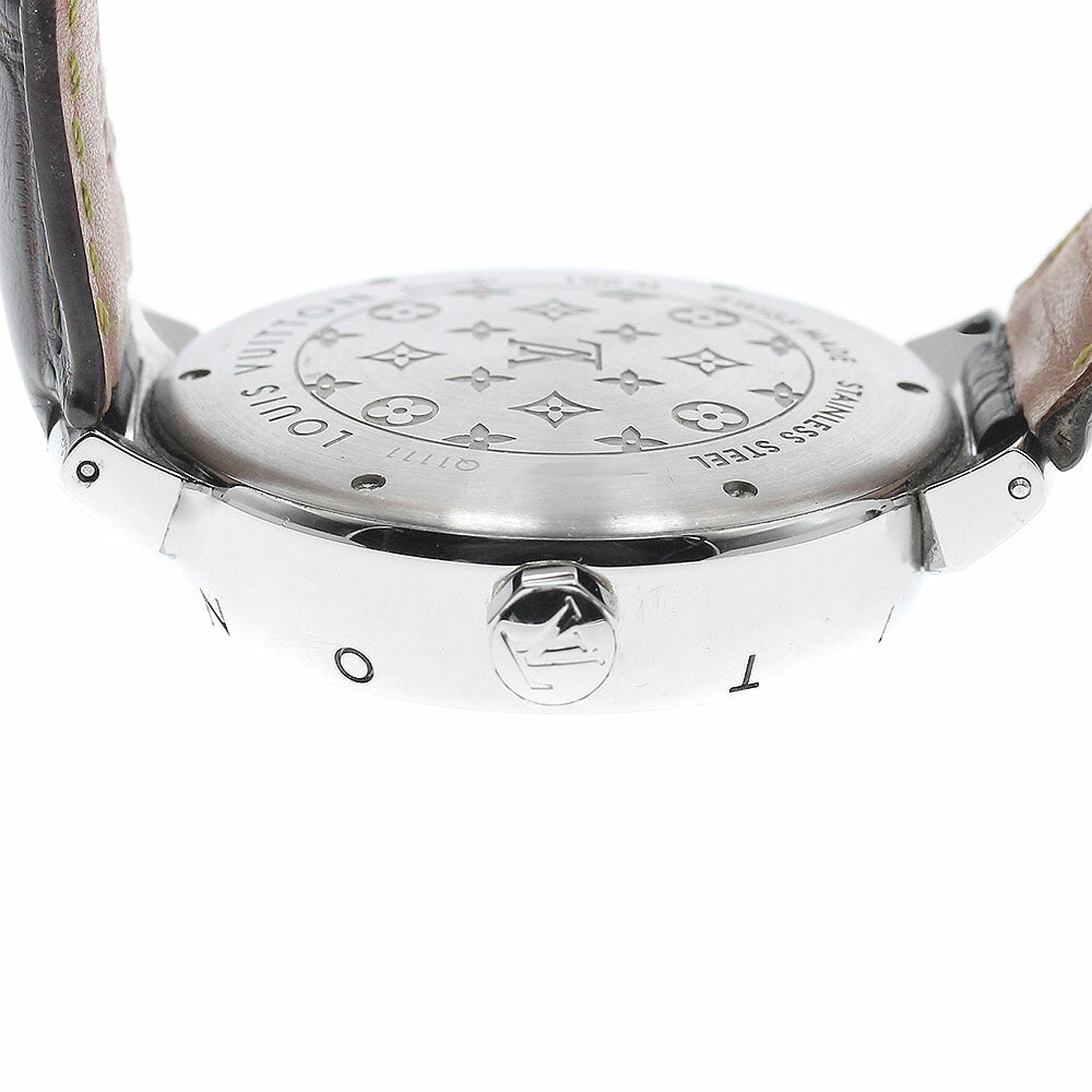 LOUIS VUITTON Q1111 Tambour Date Quartz Men's Watch with Warranty