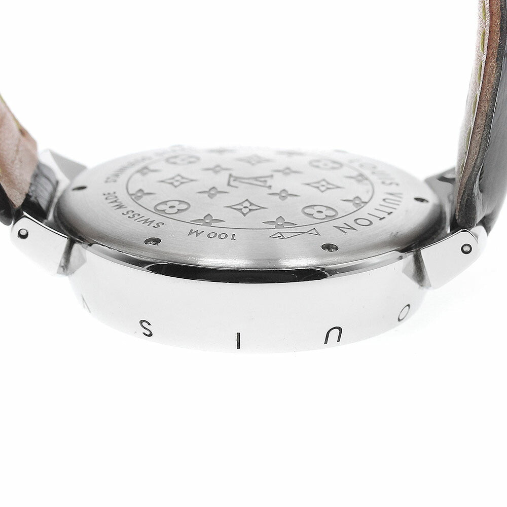 LOUIS VUITTON Q1111 Tambour Date Quartz Men's Watch with Warranty