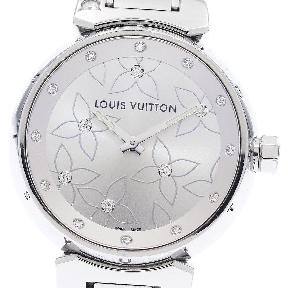 LOUIS VUITTON Q131F Tambour Lovely Diamond 18P Diamond Quartz Women's Watch with Inner Box