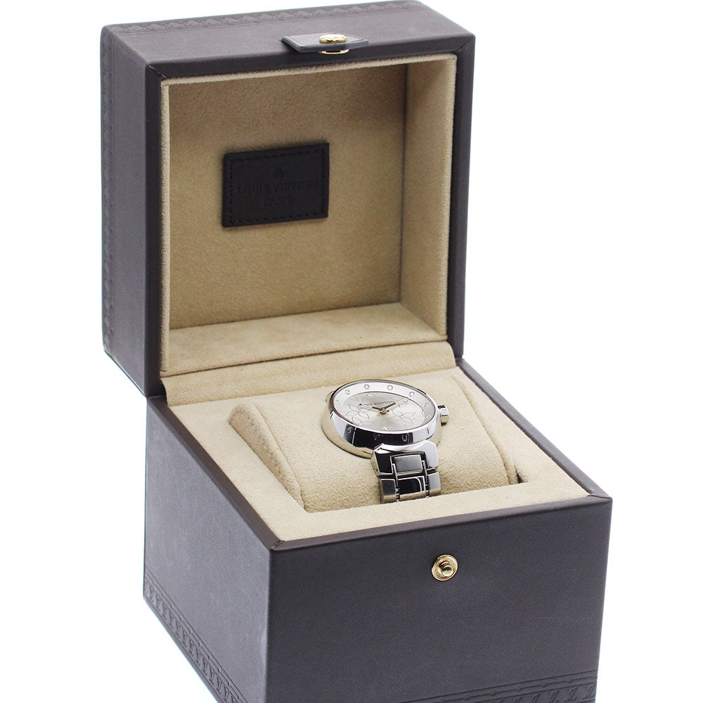 LOUIS VUITTON Q131F Tambour Lovely Diamond 18P Diamond Quartz Women's Watch with Inner Box