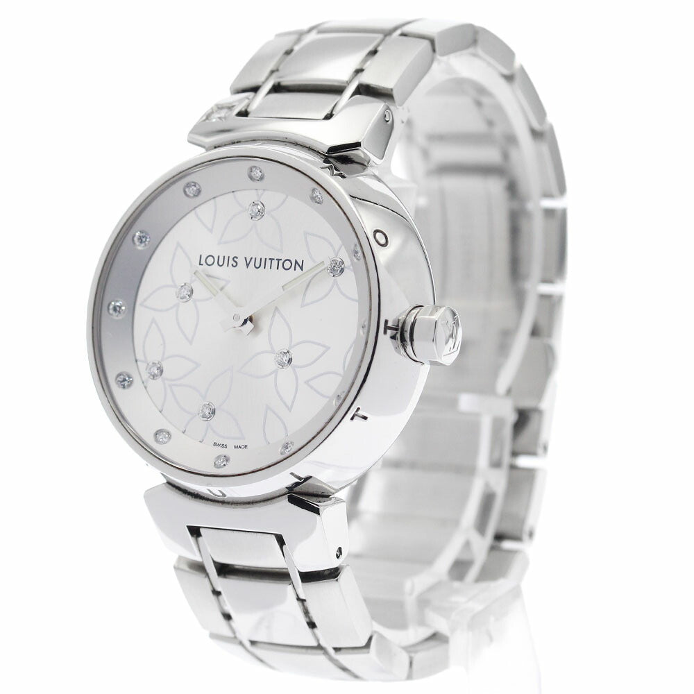 LOUIS VUITTON Q131F Tambour Lovely Diamond 18P Diamond Quartz Women's Watch with Inner Box