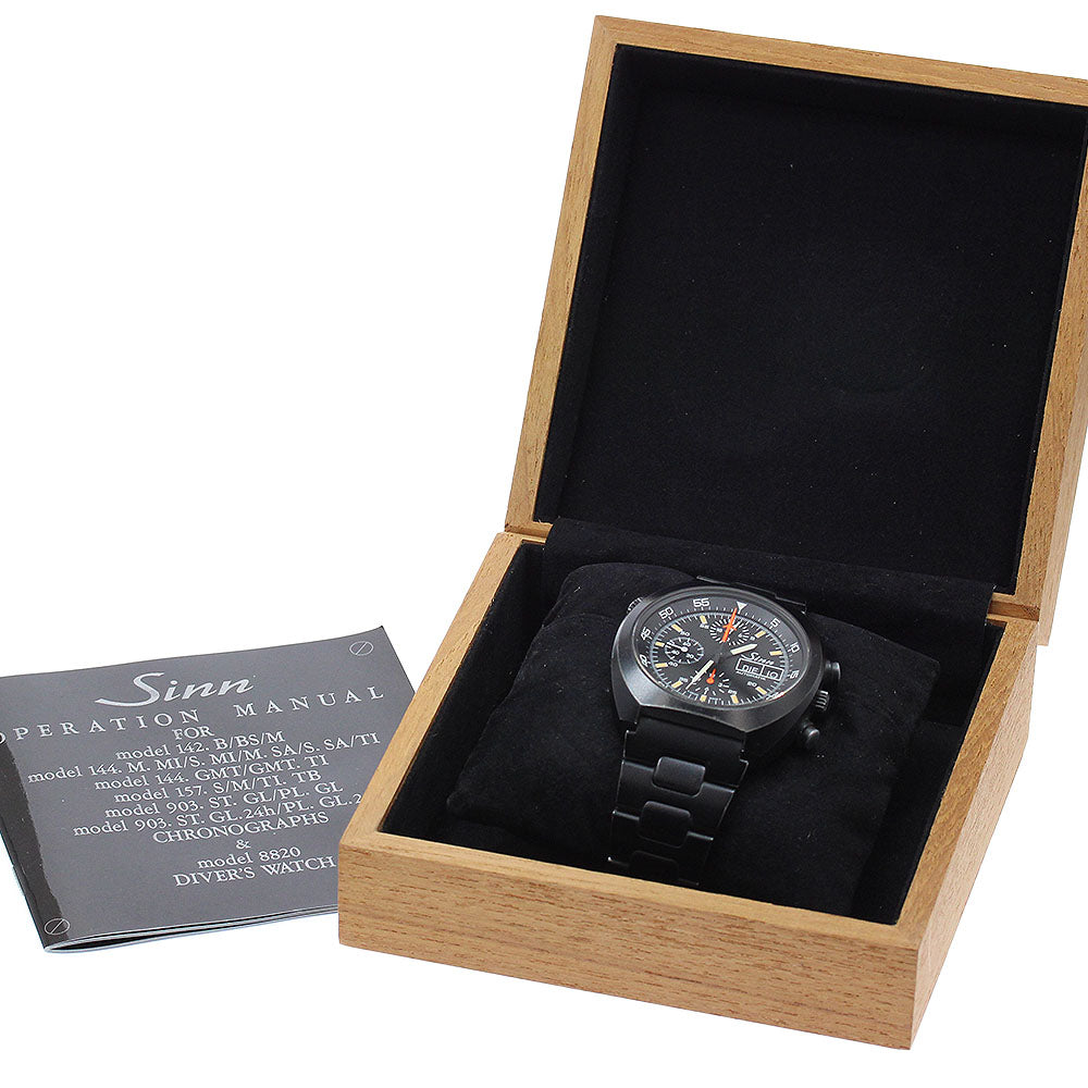 Sinn 142.BS Space Chronograph Mission D1 Day-Date Automatic Men's Watch with Box