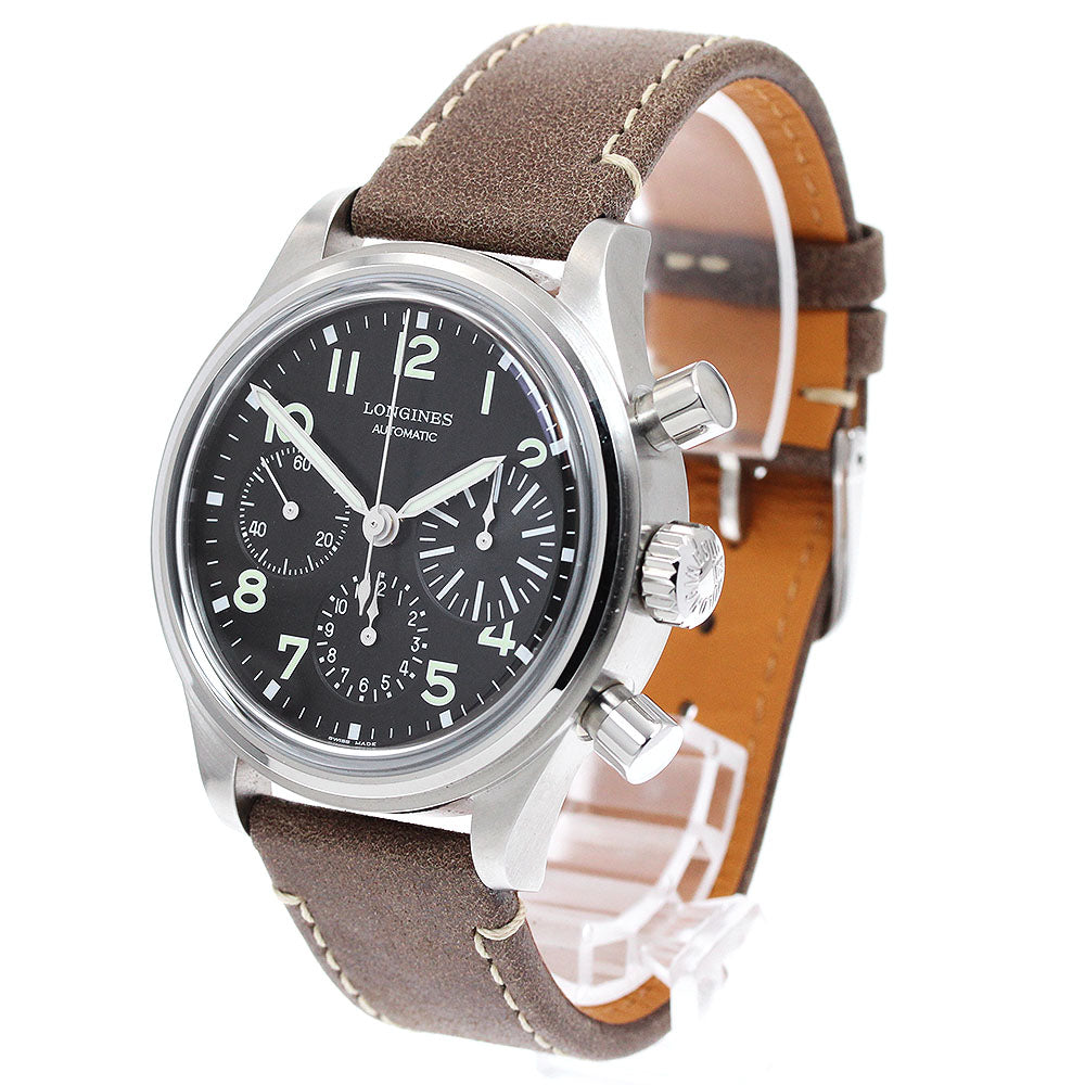 LONGINES L2.816.4 Avigation Big Eye Chronograph Automatic Men's Watch Excellent Condition with Box and Warranty Card