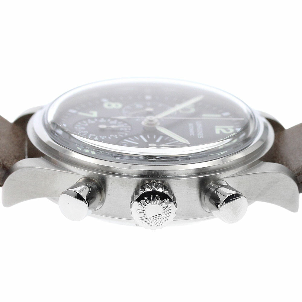 LONGINES L2.816.4 Avigation Big Eye Chronograph Automatic Men's Watch Excellent Condition with Box and Warranty Card