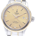 TUDOR 12103 Style 3P Diamond Yellow Gold Combination Automatic Women's Watch with Warranty