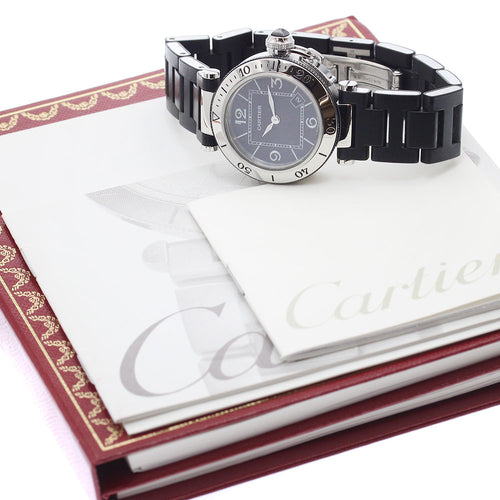 CARTIER W3140003 Pasha Seatimer Date Quartz Ladies Watch Excellent Condition with Warranty.