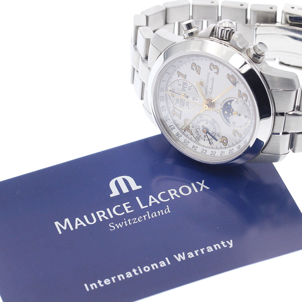 MAURICE LACROIX 02736 Chroneo Moon Phase Triple Calendar Automatic Men's Watch Excellent Condition with Warranty.