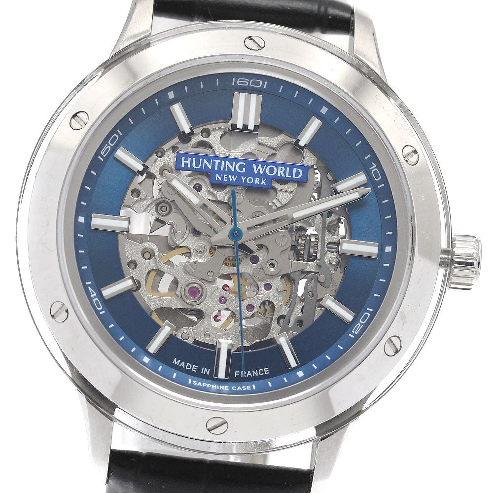 HUNTING WORLD HW030SNV Sapphire Case Automatic Men's Watch Excellent Condition with Box and Warranty Card