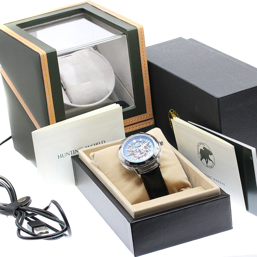 HUNTING WORLD HW030SNV Sapphire Case Automatic Men's Watch Excellent Condition with Box and Warranty Card
