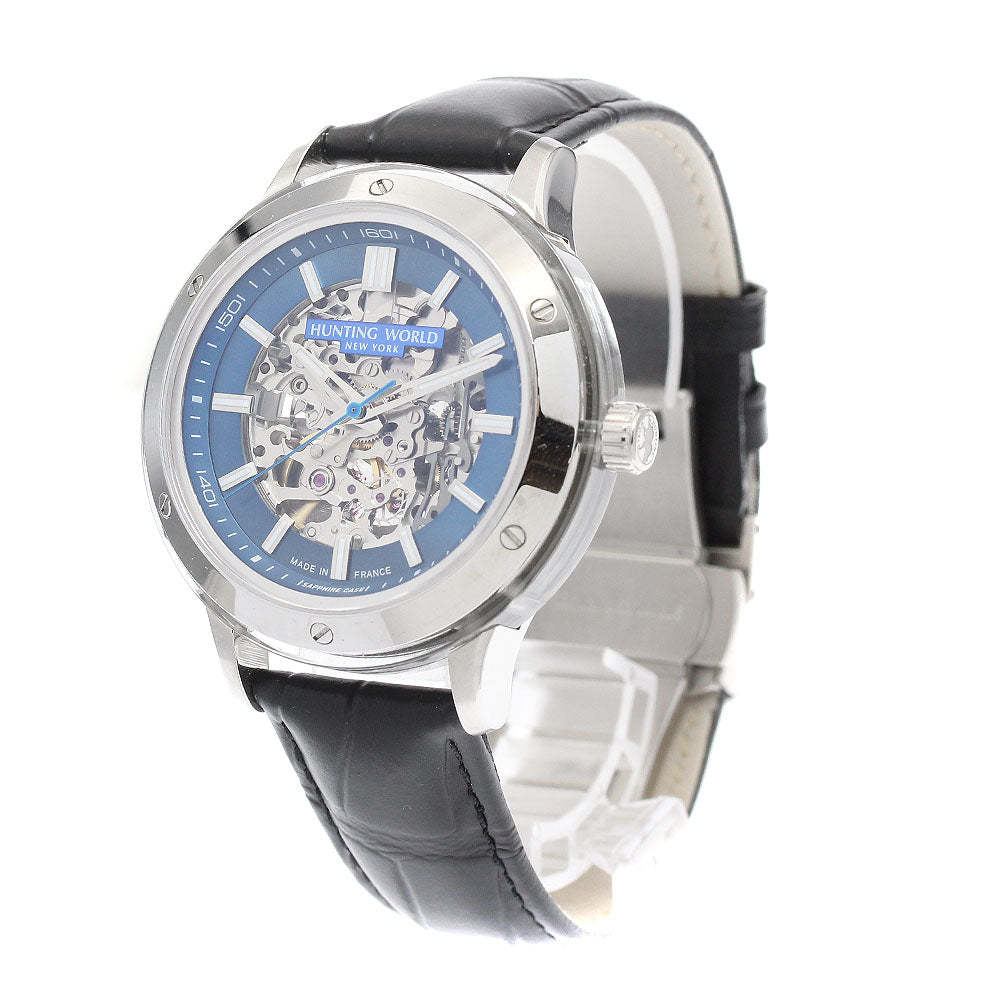 HUNTING WORLD HW030SNV Sapphire Case Automatic Men's Watch Excellent Condition with Box and Warranty Card