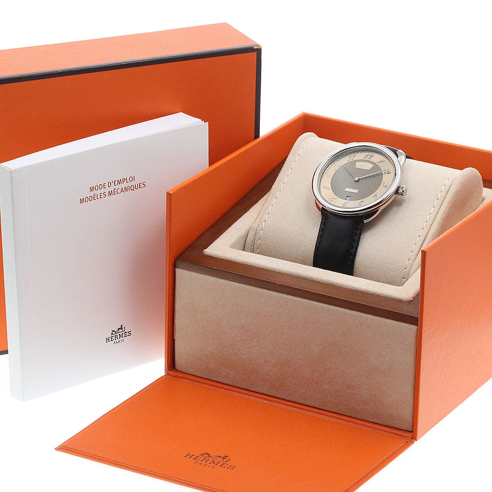 HERMES AR8.61aq Arceau Date Automatic Men's Watch Excellent Condition with Inner Box