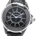 CHANEL H0680 J12 Black Ceramic Date Quartz Ladies Watch Excellent Condition with Warranty Card