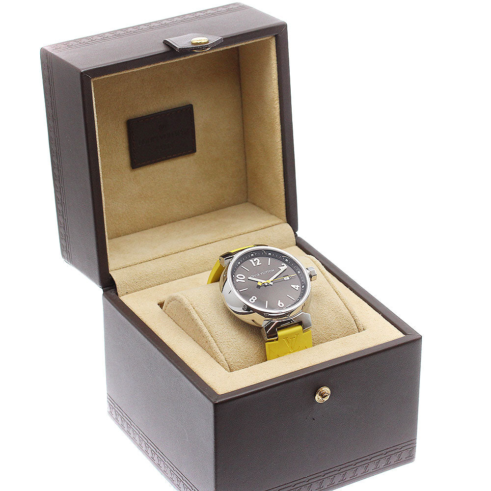 LOUIS VUITTON Q1111 Tambour Date Quartz Men's Watch with Inner Box