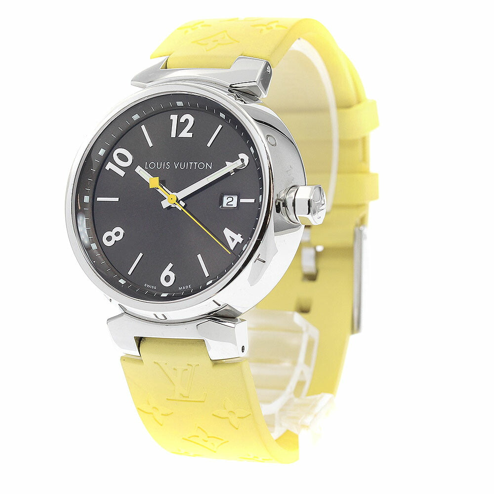 LOUIS VUITTON Q1111 Tambour Date Quartz Men's Watch with Inner Box