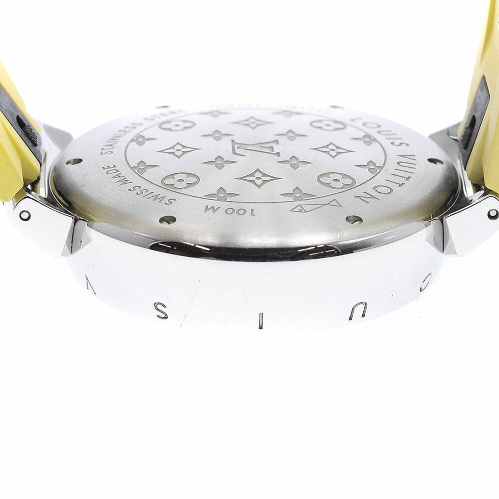 LOUIS VUITTON Q1111 Tambour Date Quartz Men's Watch with Inner Box