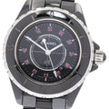 CHANEL H1634 J12 Black Ceramic 12P Ruby Quartz Women's Watch