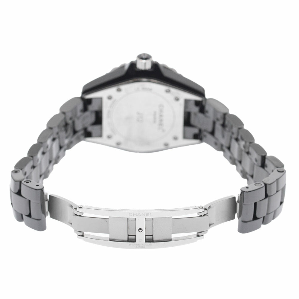 CHANEL H1634 J12 Black Ceramic 12P Ruby Quartz Women's Watch