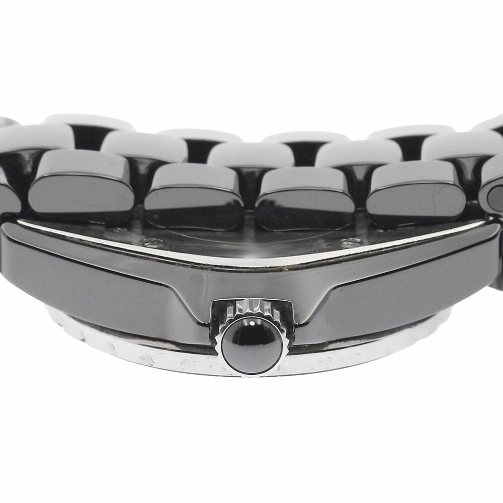 CHANEL H1634 J12 Black Ceramic 12P Ruby Quartz Women's Watch