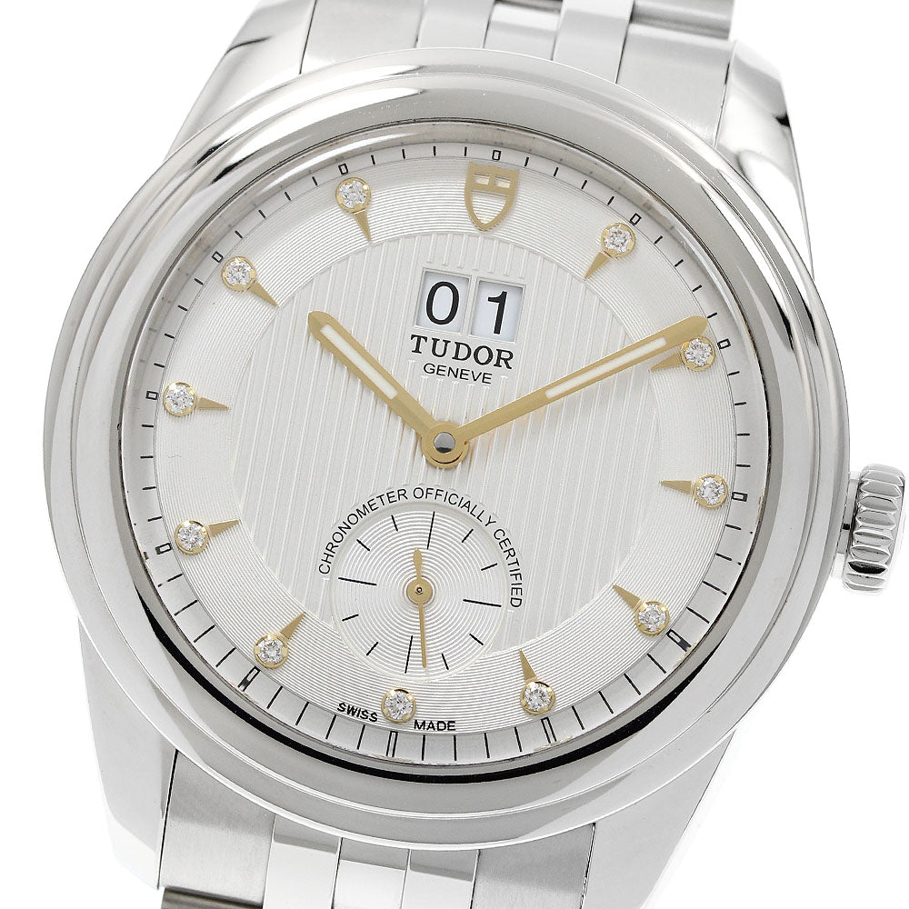 TUDOR 57100 Glamour Double Date 11P Diamond Automatic Men's Watch Excellent Condition with Box and Warranty Card