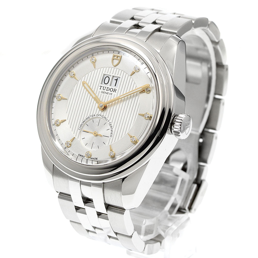 TUDOR 57100 Glamour Double Date 11P Diamond Automatic Men's Watch Excellent Condition with Box and Warranty Card