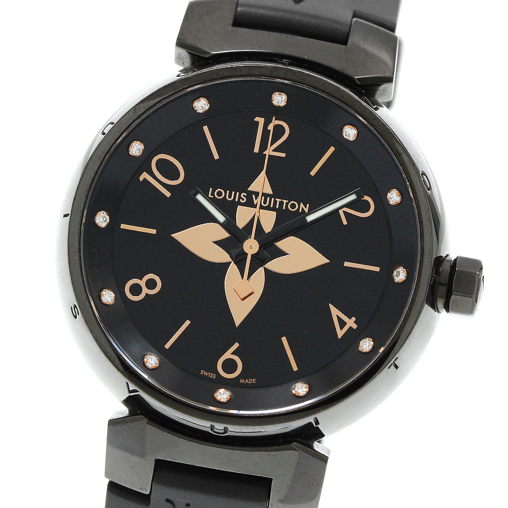 LOUIS VUITTON QA156 Tambour 12-Diamond Quartz Women's Watch Excellent Condition with Box