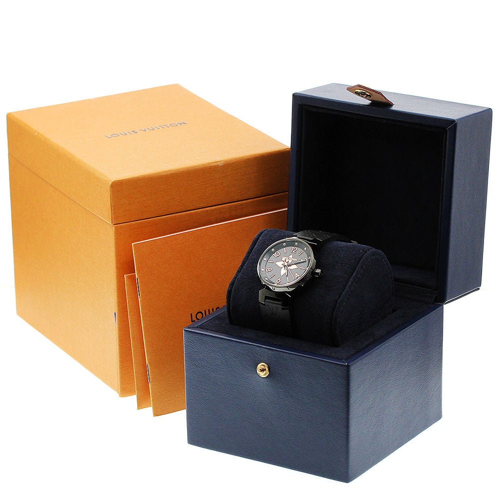 LOUIS VUITTON QA156 Tambour 12-Diamond Quartz Women's Watch Excellent Condition with Box