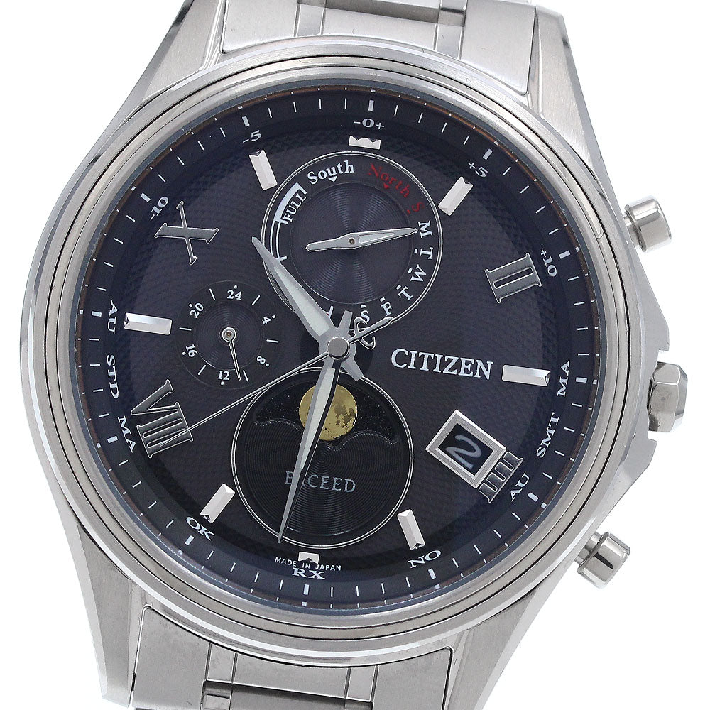 CITIZEN H874-004JJ01/BY1020-61E Exceed Moonphase Solar Radio-Controlled Men's Watch Excellent Condition with Inner Box and Warranty Card.