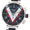 LOUIS VUITTON QA076Z Tambour Damier Cobalt V Automatic Men's Watch with Box and Warranty Card