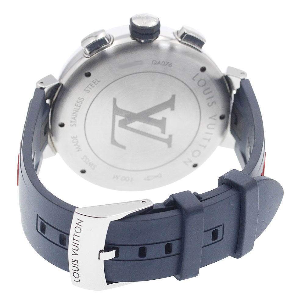 LOUIS VUITTON QA076Z Tambour Damier Cobalt V Automatic Men's Watch with Box and Warranty Card
