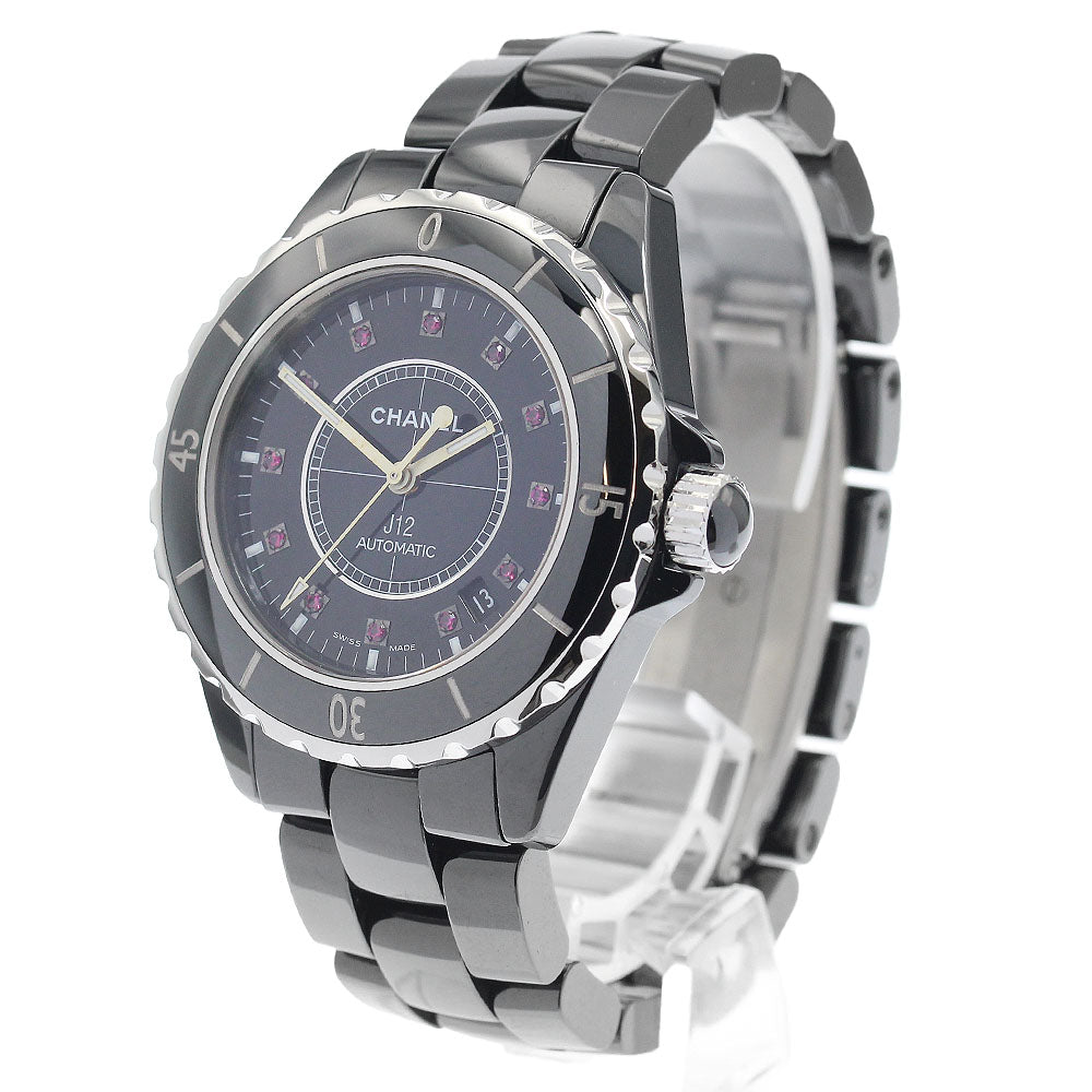 CHANEL H1635 J12 12P Ruby Black Ceramic Automatic Men's Watch