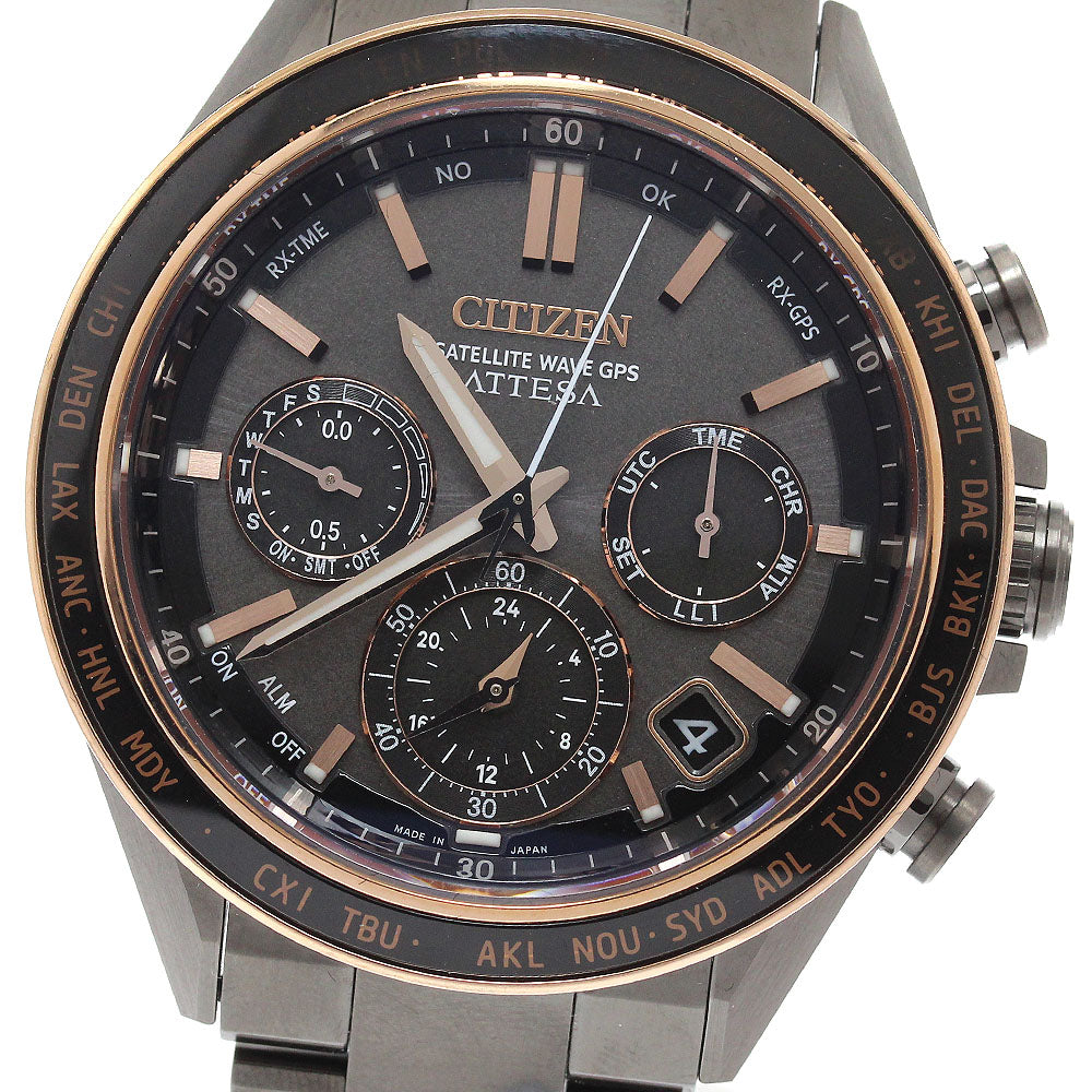 CITIZEN CC4074-61W/F950-0029S0C Attesa ACT Line Black Titanium Series Solar Radio-Controlled Men's Watch Excellent Condition with Box and Warranty.