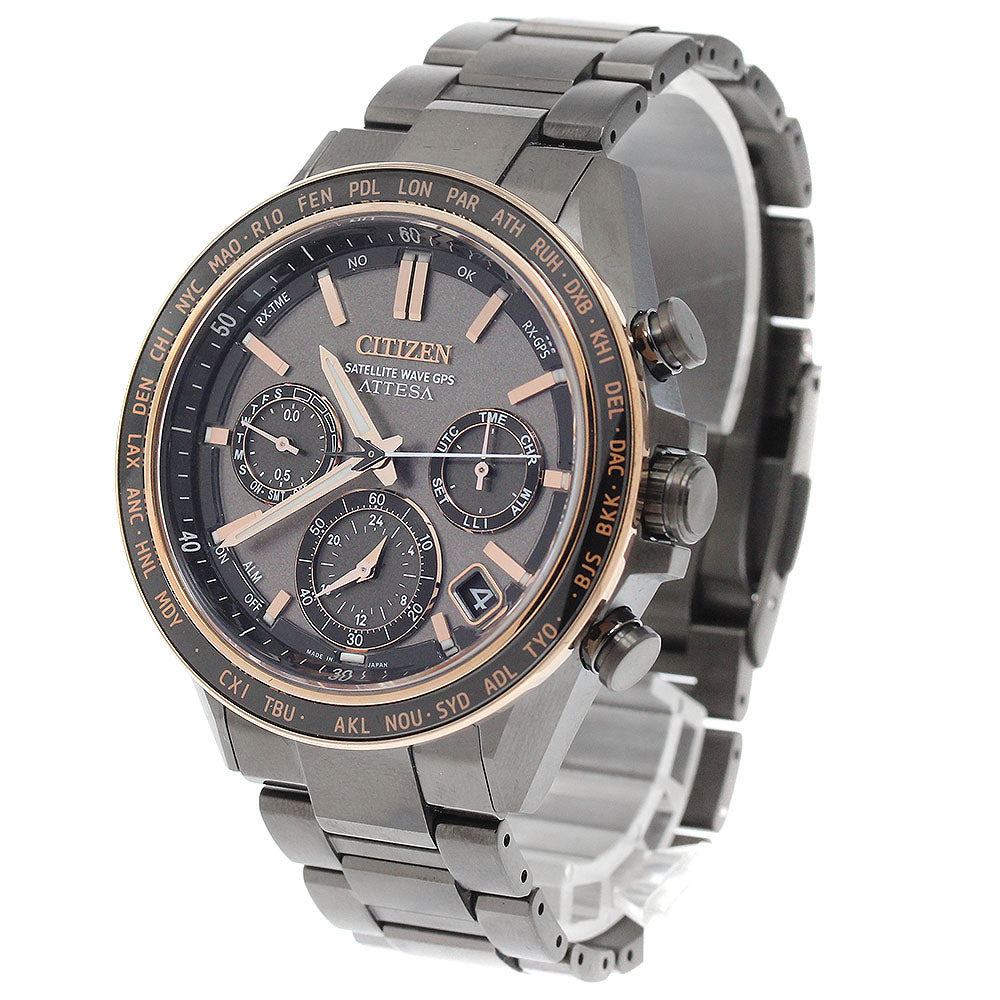 CITIZEN CC4074-61W/F950-0029S0C Attesa ACT Line Black Titanium Series Solar Radio-Controlled Men's Watch Excellent Condition with Box and Warranty.