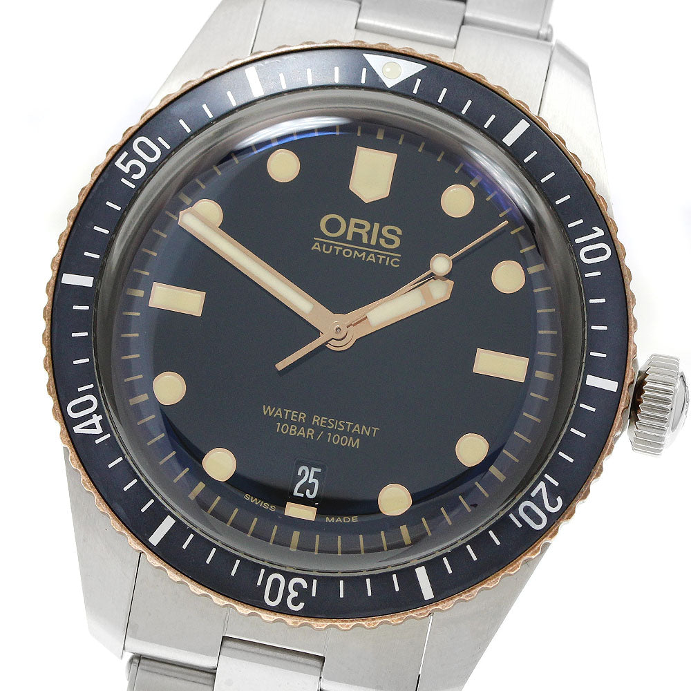 ORIS 01 733 7707 4354-07 8 20 18 Divers Sixty-Five Date Automatic Men's Watch Excellent Condition with Box and Warranty Card