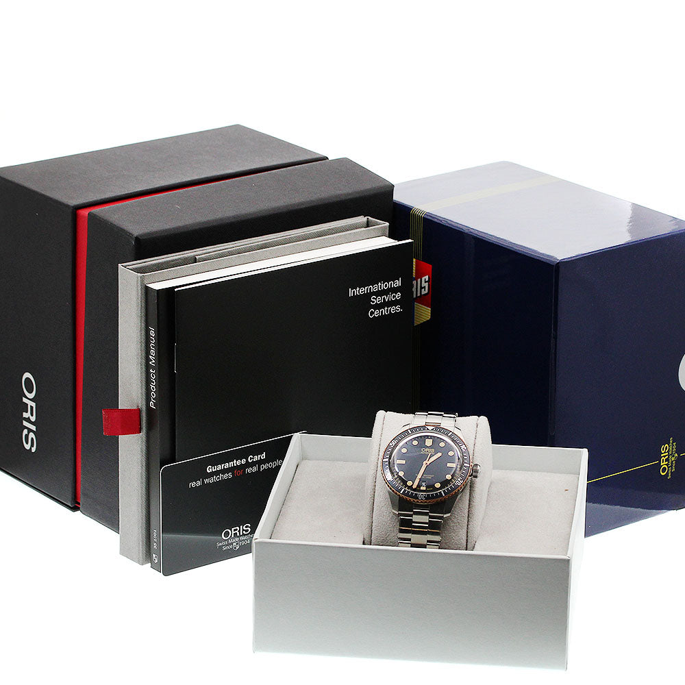 ORIS 01 733 7707 4354-07 8 20 18 Divers Sixty-Five Date Automatic Men's Watch Excellent Condition with Box and Warranty Card