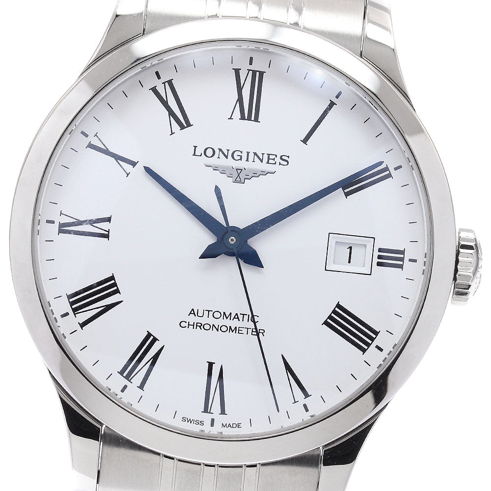 LONGINES L2.820.4 Record Date Automatic Men's Watch Excellent Condition with Box and Warranty Card