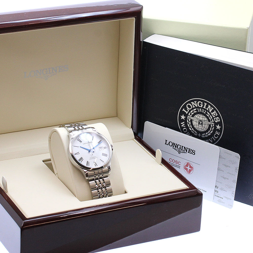LONGINES L2.820.4 Record Date Automatic Men's Watch Excellent Condition with Box and Warranty Card