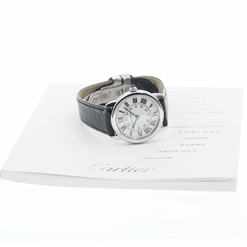 CARTIER W6700155 Ronde Solo SM Quartz Ladies Watch with Warranty