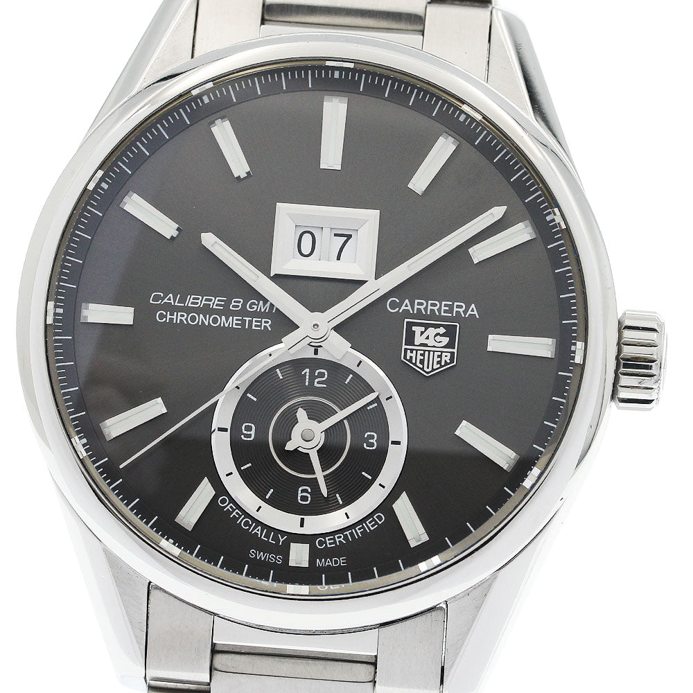 TAG Heuer WAR5012.BA0723 Carrera Grand Date GMT Caliber 8 Automatic Men's Watch Excellent Condition with Warranty.