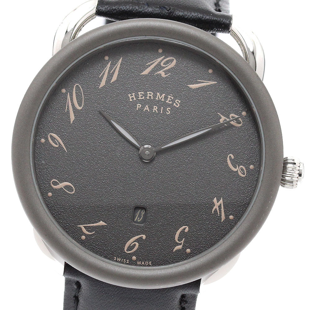 HERMES AR7Q.810a Arceau GM Date Quartz Men's Watch - Excellent Condition